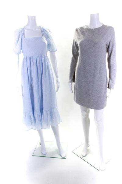 Club Monaco Wayf Womens Sweater Dress Drop Waist Dress Gray Blue Size XS S Lot 2