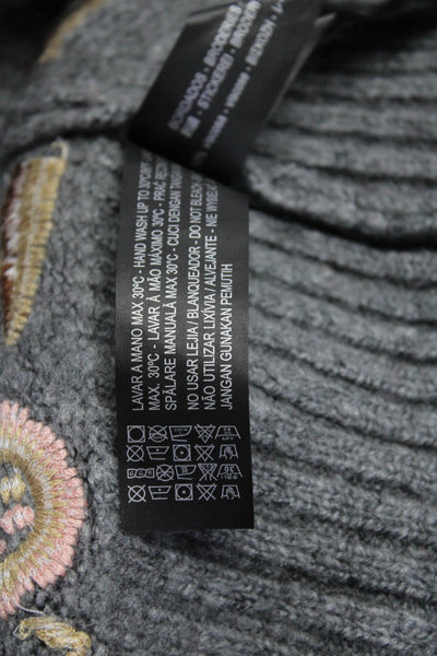 Zara Womens Embroidered Sweater Graphic Polka Dot Tee Shirt Small Medium Lot 2