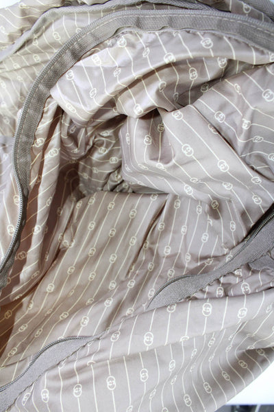 Gucci Unisex Interlocking GG Striped Nylon Zip Garment Bag Beige Brown
