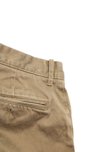 J Crew Mens Cotton Mid-Rise Flat Front Straight Leg 484 Trousers Brown Size 32