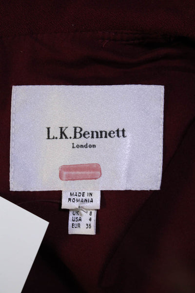 L.K. Bennett Womens Burgundy Effie Sheath Red Size 4 13116203
