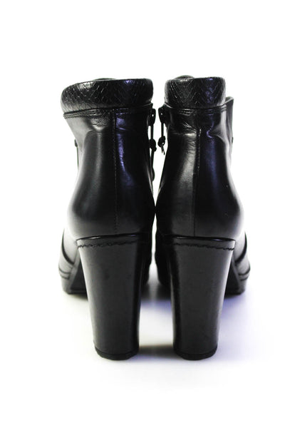 Stuart Weitzman Womens Lace Up High Heel Leather Booties Black Size 8