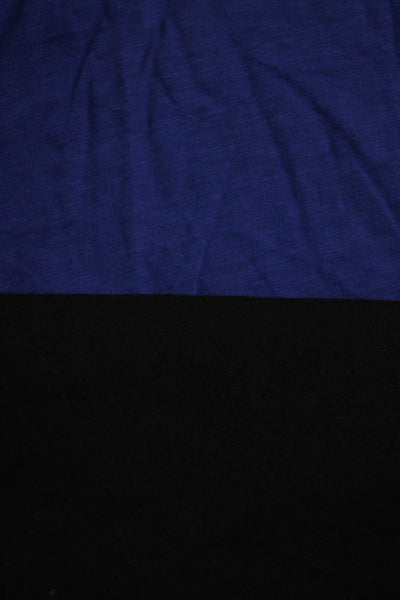 Velvet Women's Round Neck 3/4 Sleeves Basic Blouse Blue Black Size L Lot 2