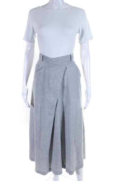 Adeam Women's Hook Closure Pockets Flare Midi Skirt Gray Size 6