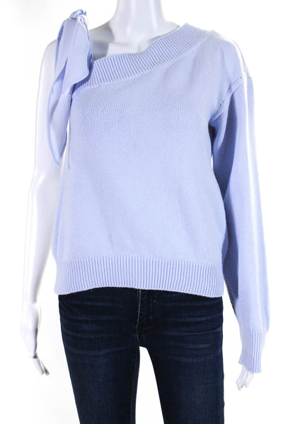 Adeam Women's Boat Neck Long Sleeves Pullover Seater Light Blue Size M