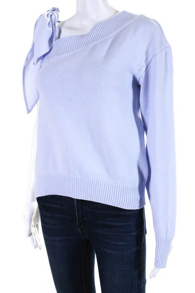 Adeam Women's Boat Neck Long Sleeves Pullover Seater Light Blue Size M