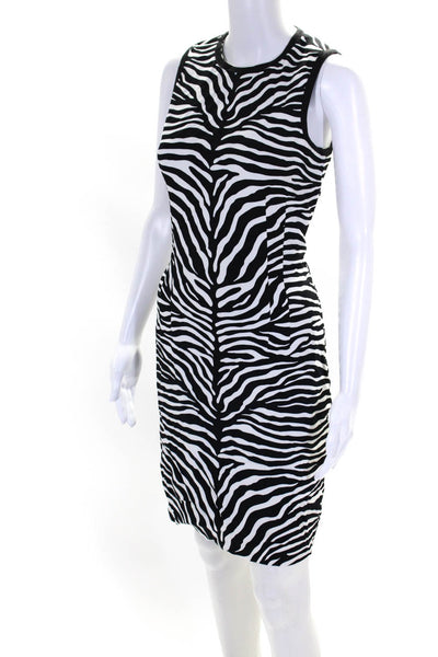 Michael Kors Women's Round Neck Sleeveless A-Line Midi Dress Animal Print Size 6