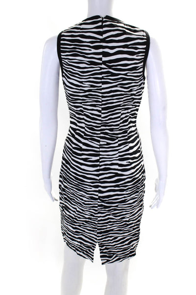 Michael Kors Women's Round Neck Sleeveless A-Line Midi Dress Animal Print Size 6