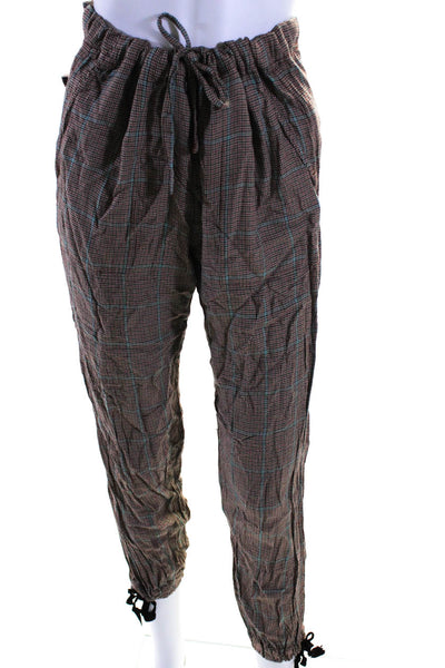 rag & bone Womens Andre Check Pants Brown Size M 13851089