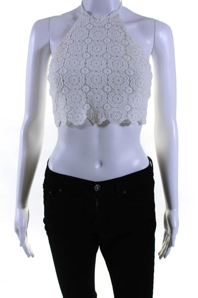 Miguelina Womens May Halter Top White Size S 13811972