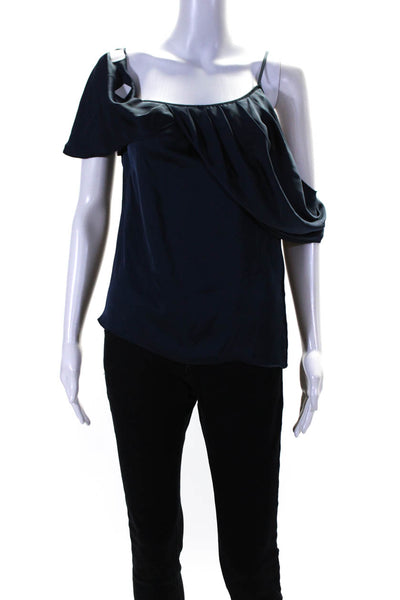 Ramy Brook Womens Dolia Off The Shoulder Top Blue Size L 13884867