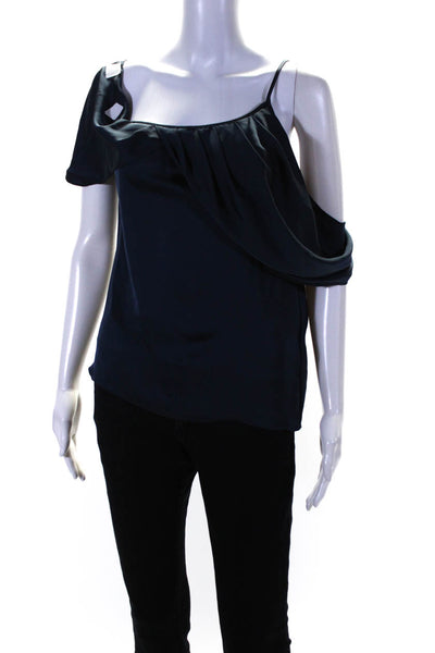 Ramy Brook Womens Dolia Off The Shoulder Top Blue Size L 13884867