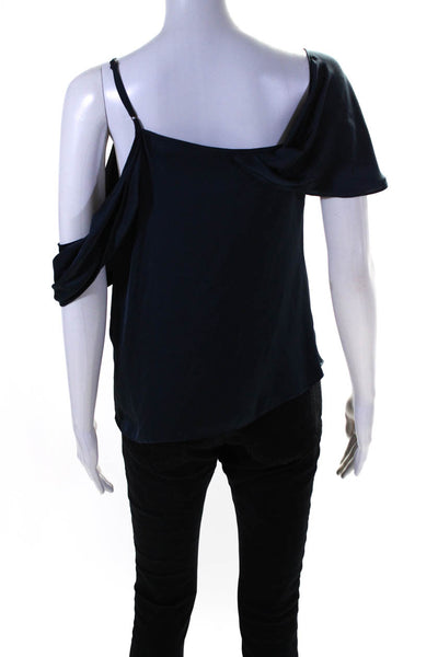 Ramy Brook Womens Dolia Off The Shoulder Top Blue Size L 13884863