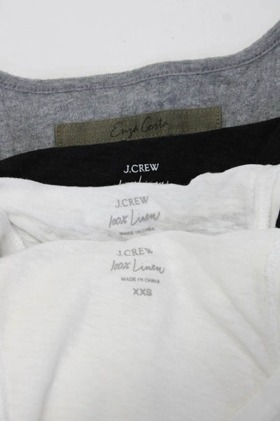 Enza Costa J Crew Womens Ribbed Tee Shirt Tank Tops Gray White 2XS Small Lot 4