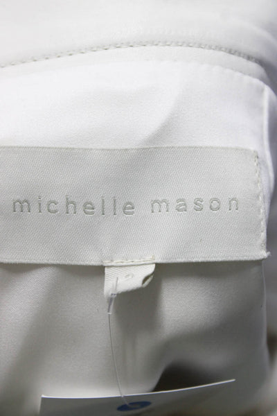 Michelle Mason Womens Back Zip Layered Leather Mini Skirt White Size 2