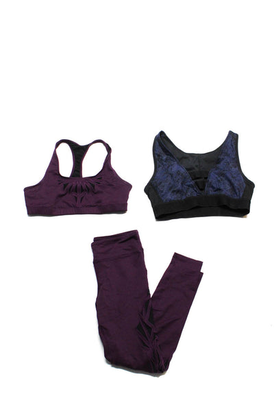 Koral ALALA Womens Patchwork Sports Bras Leggings Set Purple Size S L Lot 2