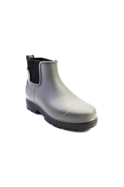 Ugg Womens Slip On Waterproof Rubber Ankle Rainboots Gray Black Size 9