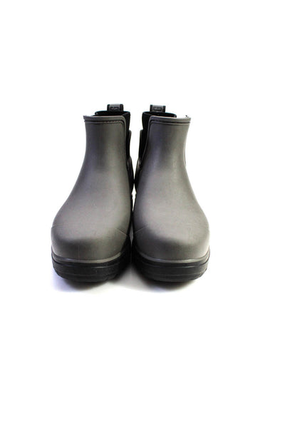 Ugg Womens Slip On Waterproof Rubber Ankle Rainboots Gray Black Size 9