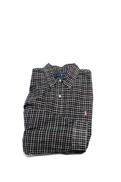 Ralph Lauren Men's Collared Long Sleeves Button Up Plaid Shirt Size XXL Lot 3