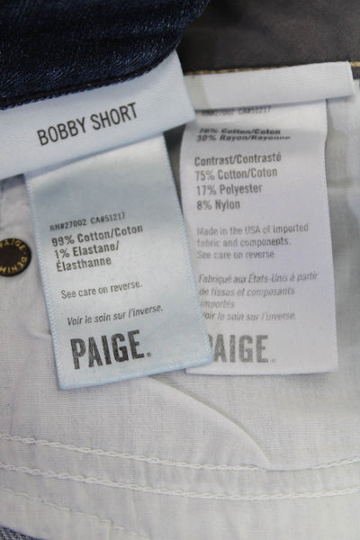 Paige Womens Zipper Fly Distressed Denim Short Shorts Blue Size 23 Lot 2