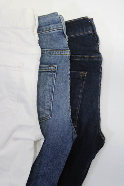 Frame Denim Womens Mid Rise Distressed Skinny Jeans Blue White Size 23 24 Lot 3