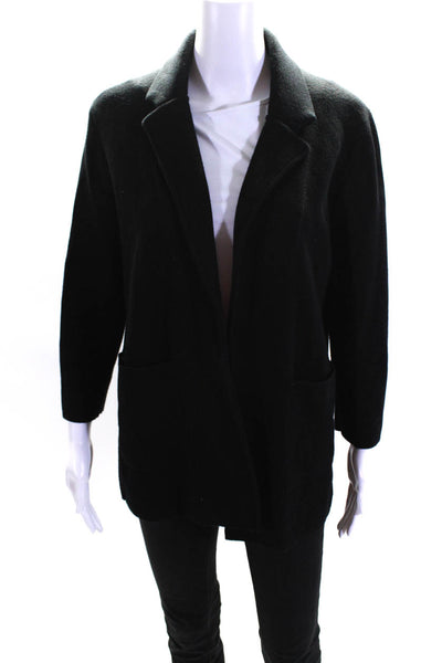 J Crew 365 Womens Unlined Knit Open Front Blazer Jacket Black size Small