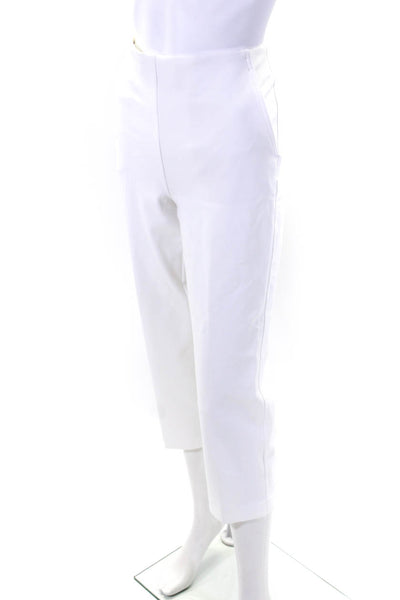 Rachel Zoe Womens High Waist Crop Straight Leg Leggings Pants White Size 4