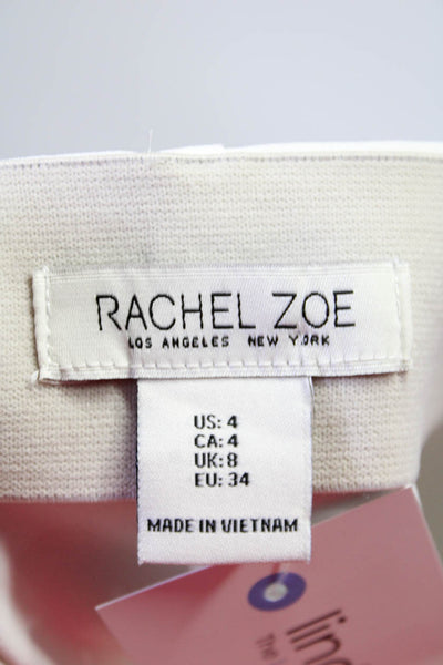 Rachel Zoe Womens High Waist Crop Straight Leg Leggings Pants White Size 4