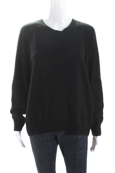 Design History Womens Pullover Oversized Cashmere Crew Neck Sweater Black Large