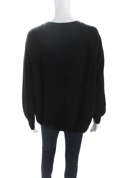 Design History Womens Pullover Oversized Cashmere Crew Neck Sweater Black Large