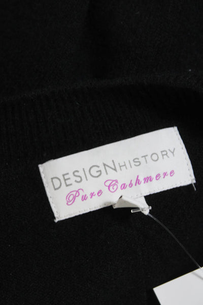 Design History Womens Pullover Oversized Cashmere Crew Neck Sweater Black Large