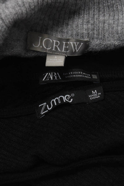 J Crew Zara Zume Womens Tee Shirt Sweaters Gray Black Size XS Small Medium Lot 3