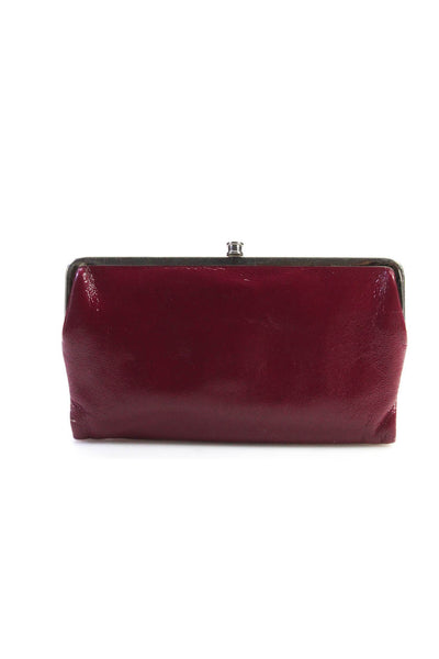 Hobo Women's Magnetic Closure Leather Trifold Wallet Burgundy Size M