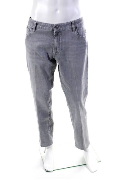 PT05 Mens Jazz Regular Fit Pleated Slim Leg Jeans Light Gray Size 38