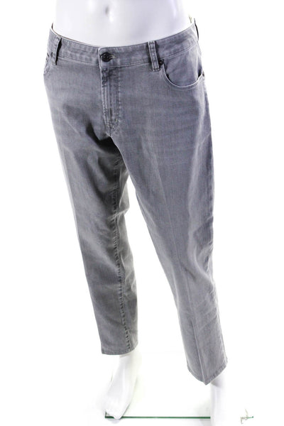 PT05 Mens Jazz Regular Fit Pleated Slim Leg Jeans Light Gray Size 38