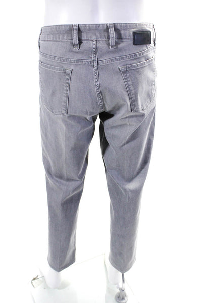 PT05 Mens Jazz Regular Fit Pleated Slim Leg Jeans Light Gray Size 38