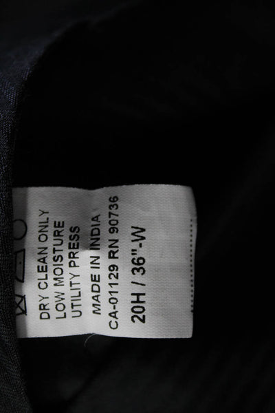 Michael Kors Mens Slim Leg Pleated Dress Pants Navy Blue Wool Size 36