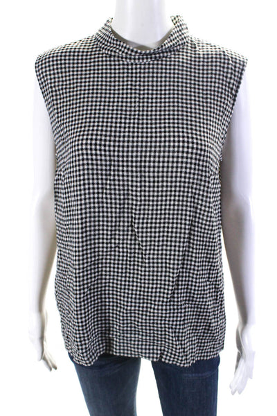 A.P.C. Womens Jeanne Plaid Blouse Black Size 42 13860619