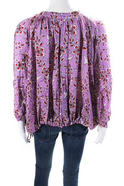 RHODE Womens Printed Helene Top Pink Size XS 13993321