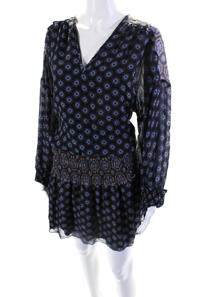 Ramy Brook Womens Printed Davey Dress Blue Size S 13608188