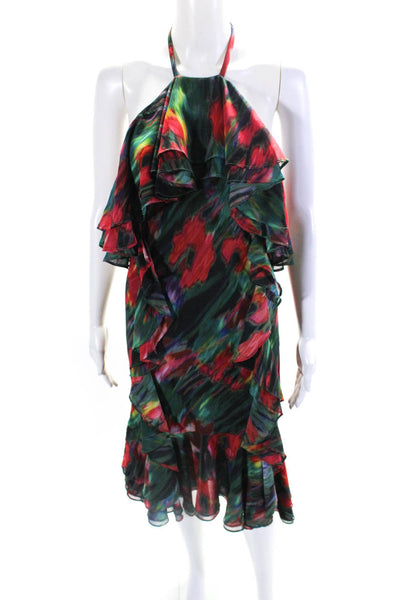 Jason Wu Collective Womens Blurred Floral Halter Dress Multicolored Size 2 12706