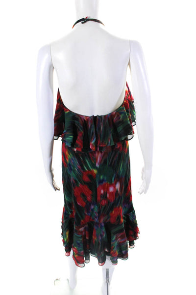 Jason Wu Collective Womens Blurred Floral Halter Dress Multicolored Size 2 12706