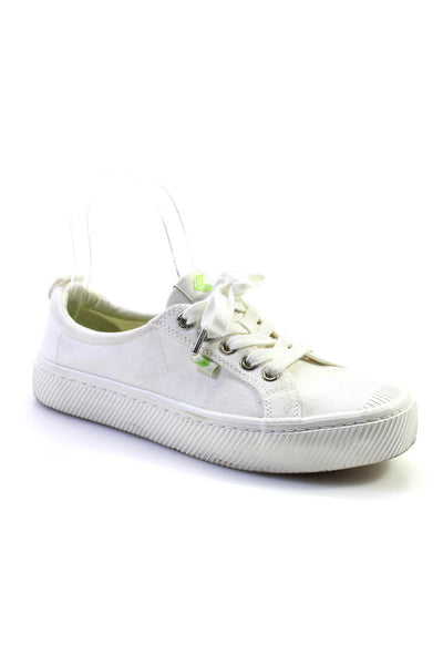 Cariuma Womens Low Top Canvas Lace Up Plimsoll Sneakers White Size 7