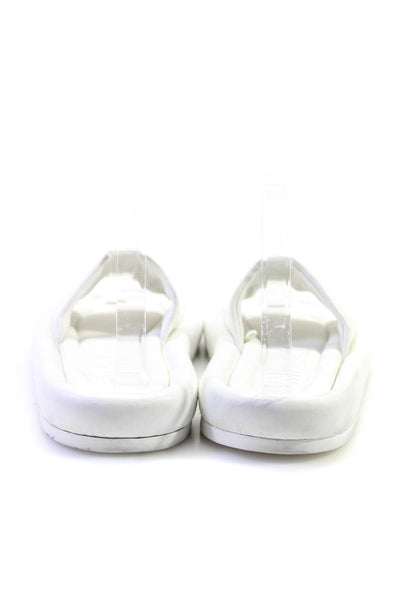 Simon Miller x Mango Womens Flat Leather Slides Mules Sandals White Size 37 7