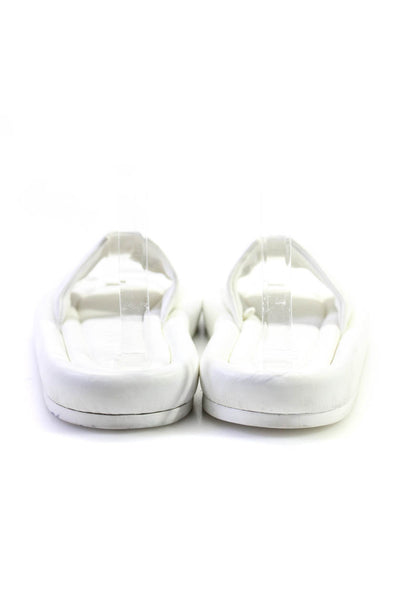 Simon Miller x Mango Womens Flat Leather Slides Mules Sandals White Size 39 9