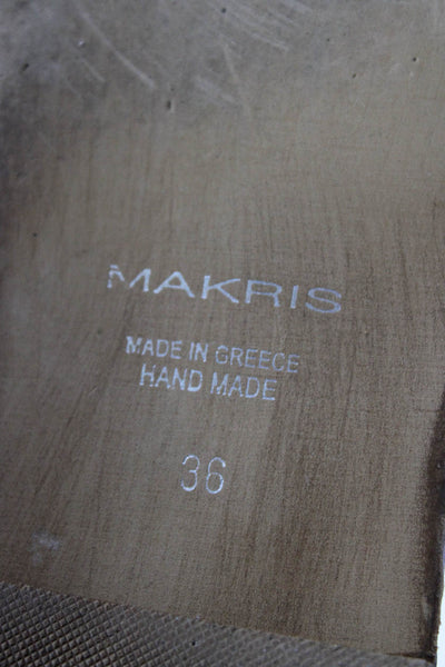 Makris Womens Patchwork Studded Colorblock Buckled Sandals Orange Size EUR36