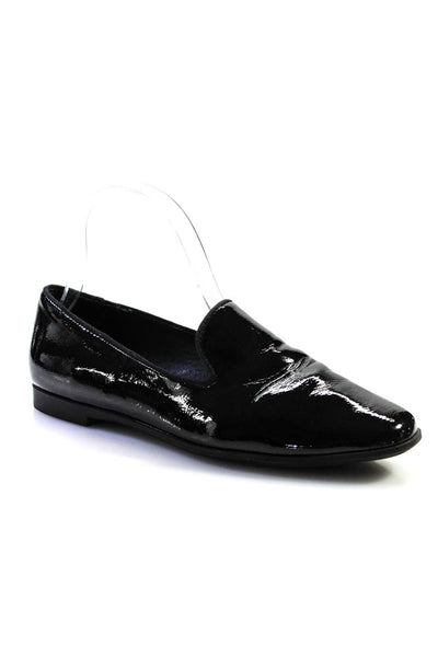 Steve Madden Womens Patent Leather Corral Slip-On Loafers Shoes Black Size 6