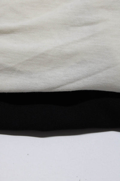 Zara Women's High Neck Long Sleeves Cinch Blouse Black White Size M Lot