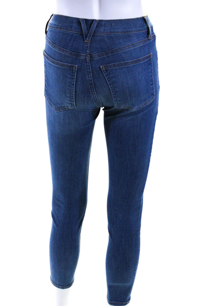 Veronica Beard Jeans Womens Button Fly High Rise Debbie Skinny Jeans Blue 24