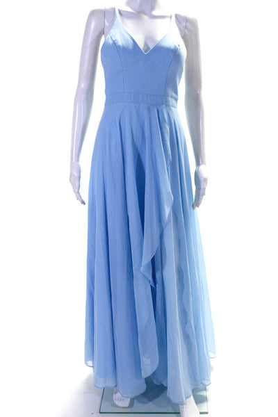 FAVIANA Womens Blue Ruffle Skirt Gown Blue Size 6R 13071470